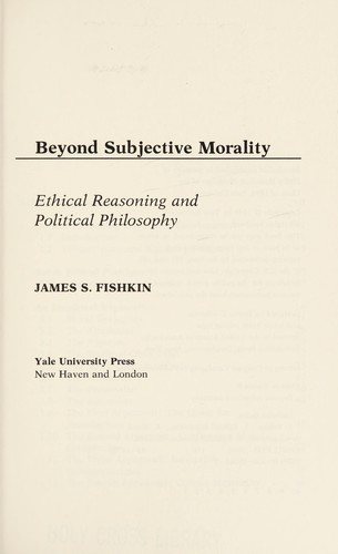 Couverture : Beyond Subjective Morality