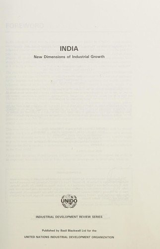 Couverture : India, new dimensions of industrial growth.