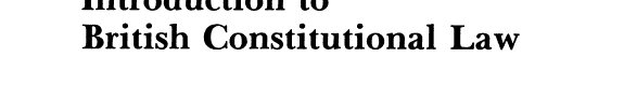 Couverture : Introduction to British constitutional law