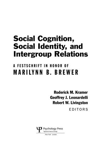 Couverture : Social cognition, social identity, and intergroup relations