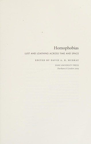 Couverture : Homophobias