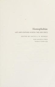 Couverture : Homophobias