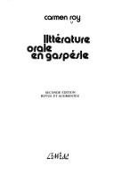 Couverture : Littérature orale en Gaspésie