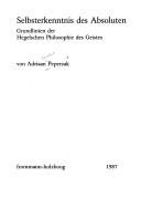 Couverture : Selbsterkenntnis des Absoluten