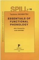 Couverture : Essentials of functional phonology