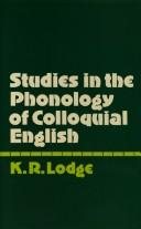 Couverture : Studies in the phonology of colloquial English