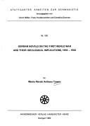 Couverture : German novels on the First World War and their ideological implications, 1918-1933