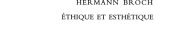 Couverture : Hermann Broch, éthique et esthétique