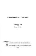 Couverture : Grammatical Analysis (Summer Institute of Linguistics Publications in Linguistics)