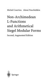 Couverture : Non-Archimedean L-functions