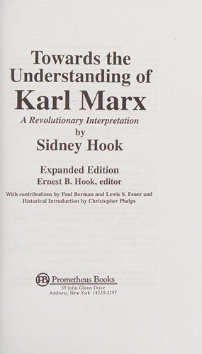 Couverture : Towards the understanding of Karl Marx