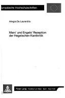 Couverture : Marx' und Engels' Rezeption der Hegelschen Kantkritik