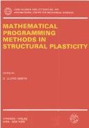 Couverture : Mathematical Programming Methods in Structural Plasticity