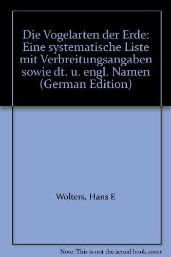 Couverture : Die Vogelarten der Erde