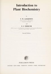 Couverture : Introduction to plant biochemistry
