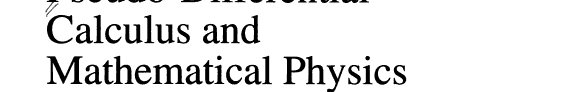 Couverture : Pseudo-differential calculus and mathematical physics