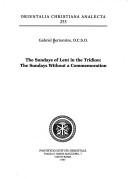Couverture : The Sundays of Lent in the Tridion