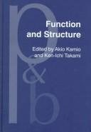 Couverture : Function and structure