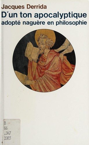 Couverture : D'un ton apocalyptique adopté naguère en philosophie