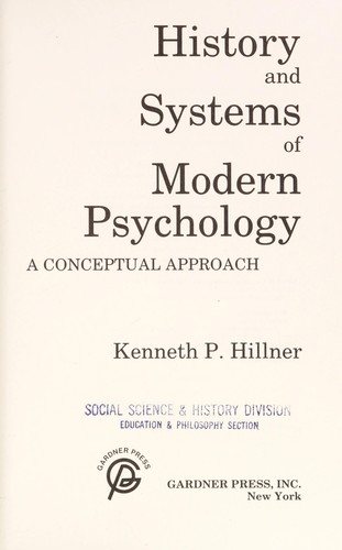 Couverture : History and systems of modern psychology