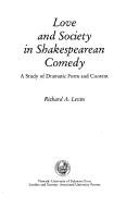 Couverture : Love and society in Shakespearean comedy