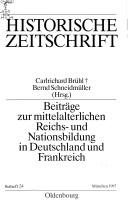 Couverture : Beiträge zur mittelalterlichen Reichs- und Nationsbildung in Deutschland und Frankreich