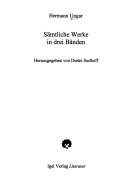 Couverture : Samtliche Werke in Drei Banden