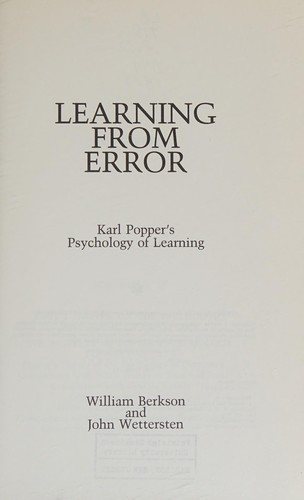 Couverture : Learning from error