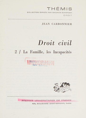 Couverture : Droit civil Tome 2