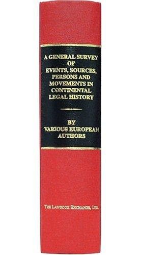 Couverture : A general survey of events, sources, persons and movements in continental legal history