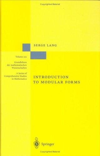 Couverture : Introduction to modular forms