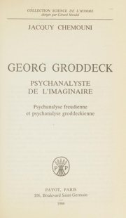 Couverture : Georg Groddeck, psychanalyste de l'imaginaire