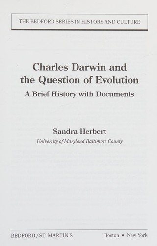 Couverture : Charles Darwin and the question of evolution