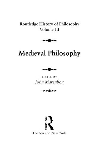 Couverture : Medieval philosophy