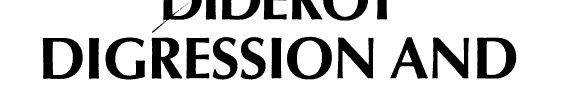 Couverture : Diderot, digression and dispersion