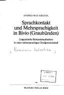 Couverture : Sprachkontakt und Mehrsprachigkeit in Bivio (Graubünden)