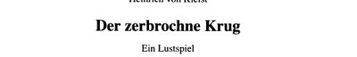 Couverture : Der zerbrochne Krug