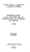 Couverture : Introduction à la lecture de la Science de la logique de Hegel