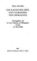Couverture : Die slavischen Orts- und Flurnamen der Oberlausitz