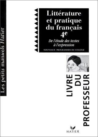 Couverture : Littérature et pratique du français, 4e