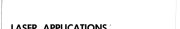 Couverture : Laser Applications