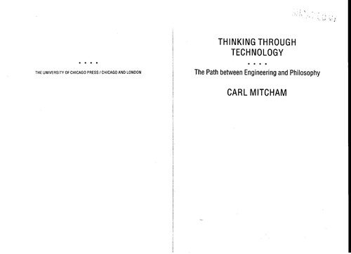 Couverture : Thinking through technology