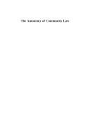 Couverture : The autonomy of community law