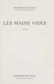 Couverture : Les mains vides