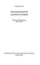 Couverture : Die sogenannte Laudatio Turiae