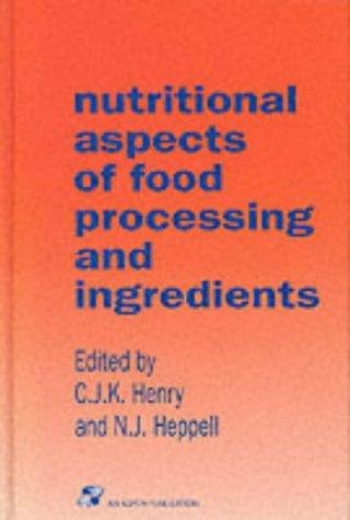 Couverture : Nutritional aspects of food processing and ingredients