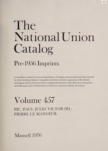 Couverture : The National Union catalog pre-1956 imprints