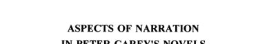 Couverture : Aspects of narration in Peter Carey's novels