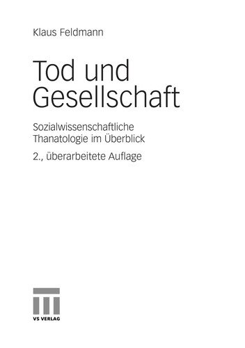 Couverture : Tod und Gesellschaft