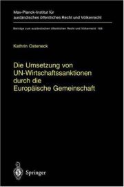 Couverture : Die Umsetzung von UN-Wirtschaftssanktionen durch die Europäische Gemeinschaft